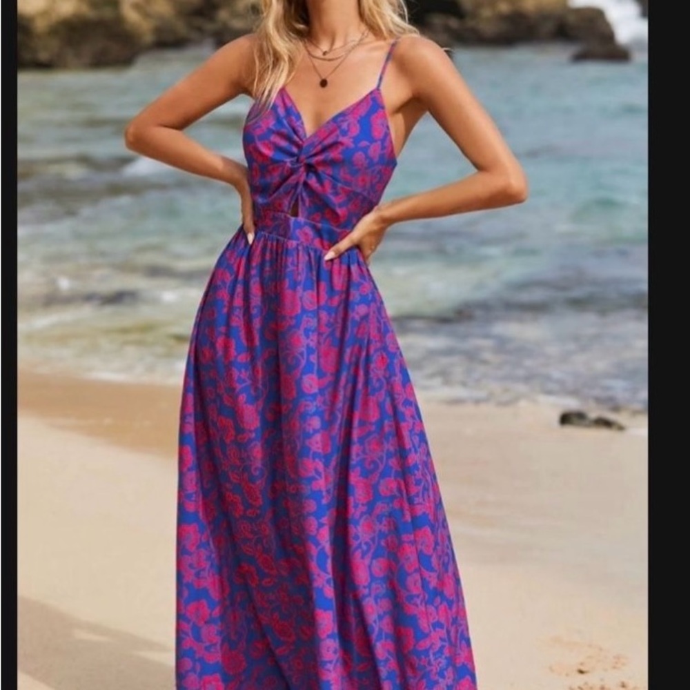 Cupshe Vibrant Purple and Pink Maxi Dress
